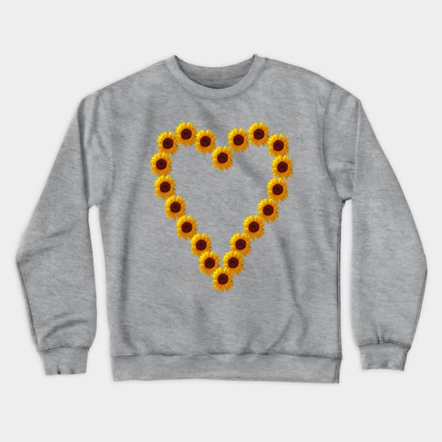 Sunflower Heart Crewneck Sweatshirt by ellenhenryart